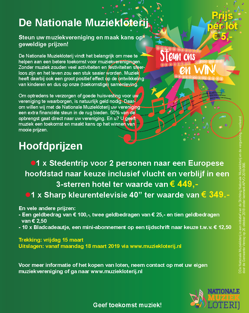 Muziekloterij A5 Flyer 2e pagina